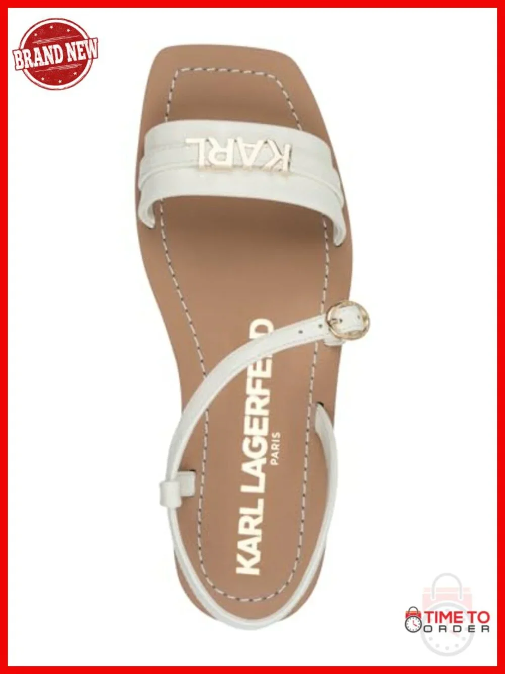 Women's Flat Strappy Sandal With Logo